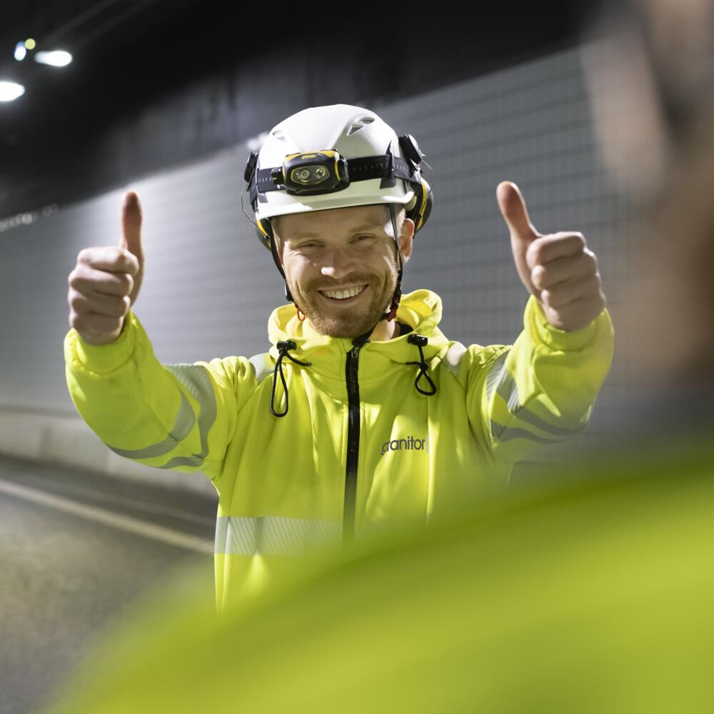 Medarbetare i Gullbergstunneln i Göteborg.